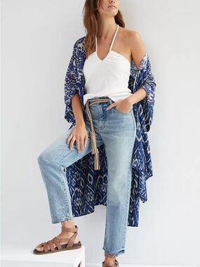 Anthropologie Pilcro The Vintage Straight Leg Jeans Womens 29 Raw Frayed Hem